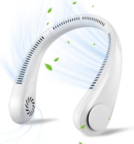 Neck Fans Portable Rechargeable, Cooling Neck Air Conditioner, USB-C Personal Fan, Cordless neck fan 3 Speeds cordless Hanging Neck Fan, 360° Cooling Neck Cooler For hot weather in Kuwait