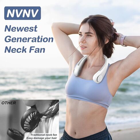 Neck Fans Portable Rechargeable, Cooling Neck Air Conditioner, USB-C Personal Fan, Cordless neck fan 3 Speeds cordless Hanging Neck Fan, 360° Cooling Neck Cooler For hot weather in Kuwait