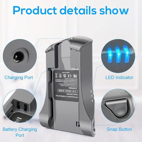 21.6V HIGH Output 4600mAh XSBT620 Battery for Shark Cordless Vacuum IZ162H IZ163H IZ362H IZ363H Pet Pro XSBT620 w/Adapter in Saudi Arabia