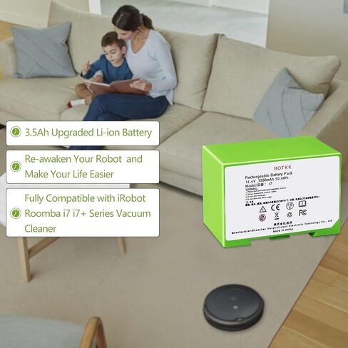 بطارية بديلة ليثيوم أيون 3500 مللي أمبير في الساعة i7 من BOTKK لجهاز Irobot Roomba i7 7150 i7+ 7550 e5 e5152 e5154 e6 i3 3150 i3+ 3550 i4 4150 i4+ والمزيد من سلسلة e/i Vacuum-4624864، ABL-D1 in Kuwait