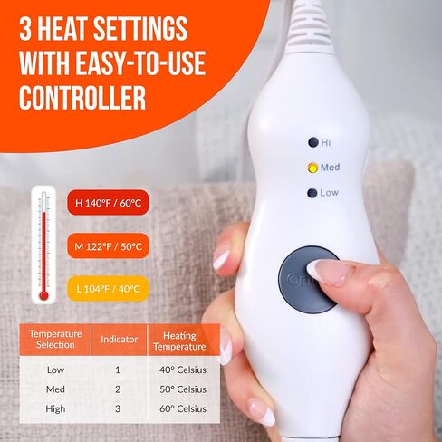 وسادة تدفئة فاخرة للقدمين | جهاز تدفئة القدمين مع إيقاف تلقائي و3 إعدادات للحرارة | بطانية كهربائية لتدفئة أصابع القدم تحت المكتب أو السرير، رمادي 22 بوصة × 20 بوصة in Kuwait