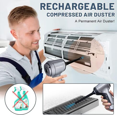 Tipcoo Cordless Car Vacuum Cleaner -3-in-1 Handheld Vacuum Cleaner with Brushless Motor, 15000PA High Power Mini Vacuum Cleaner for Car/Office/Home, to inflate/Deflate for Swimming Ring/Vacuum Bag in Kuwait