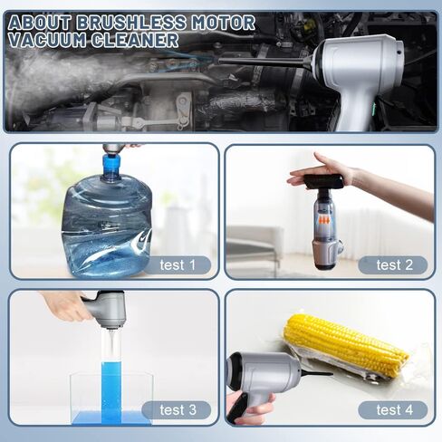 Tipcoo Cordless Car Vacuum Cleaner -3-in-1 Handheld Vacuum Cleaner with Brushless Motor, 15000PA High Power Mini Vacuum Cleaner for Car/Office/Home, to inflate/Deflate for Swimming Ring/Vacuum Bag in Kuwait