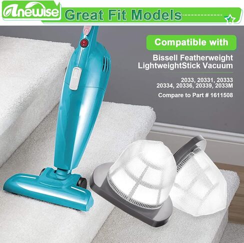 Anewise 4 عبوات 2033 استبدال فلتر وزن الريشة لبيسيل ريشة الوزن عصا خفيفة الوزن بدون كيس مكنسة 2033، 20331، 20333، 20334، 20336، 20339، 2033M، قارنه بالجزء #1611508 in Kuwait