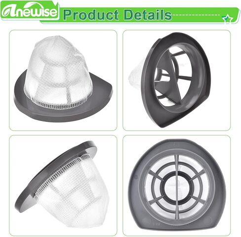 Anewise 4 عبوات 2033 استبدال فلتر وزن الريشة لبيسيل ريشة الوزن عصا خفيفة الوزن بدون كيس مكنسة 2033، 20331، 20333، 20334، 20336، 20339، 2033M، قارنه بالجزء #1611508 in Kuwait