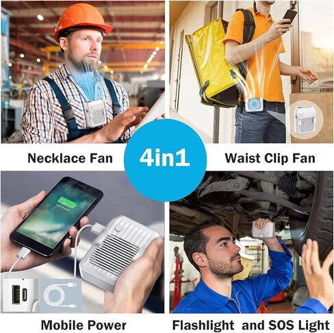 مروحة خصر من دي تي زد واي، مروحة شخصية بـ 3 سرعات رياح فائقة، مروحة شخصية قابلة لاعادة الشحن 6000mAh، مروحة حزام USB بدون استخدام اليدين للعمل في الهواء الطلق والرياضة والتخييم والمشي لمسافات طويلة in Kuwait