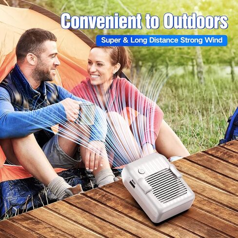 مروحة خصر من دي تي زد واي، مروحة شخصية بـ 3 سرعات رياح فائقة، مروحة شخصية قابلة لاعادة الشحن 6000mAh، مروحة حزام USB بدون استخدام اليدين للعمل في الهواء الطلق والرياضة والتخييم والمشي لمسافات طويلة in Kuwait