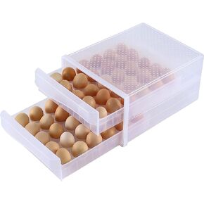Cq acrylic Egg Container for Refrigerator,1 Tier 30 Egg Organizer Holder for Refrigerator organization,Clear Stackable Egg Dispenser, Plastic Egg Storage Bins for Fridge Organizers and Storage,1Pc in Saudi Arabia