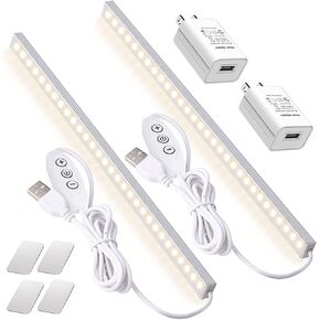 dweptu 2pack أدى الإضاءة تحت مجلس الوزراء عكس الضوء تحت أضواء مجلس الوزراء مع USB بالطاقة لخزانة شريط الضوء تحت طاولات العمل الإضاءة المضادة سكن الطلاب (تشمل قابس التيار المتردد) in Kuwait