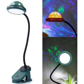 LED Folding Book Light for Reading In Bed, 2W Dimmable Reading Lamps for Kids, with mini Projector Lamp Night Light USB Rechargeable, 6000K Cool White Touch Control for Bedroom Living Room (Green)JBZ