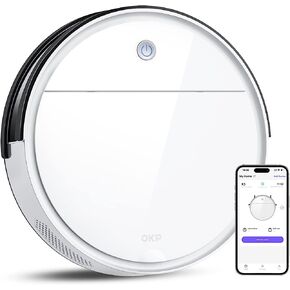 OKP Robot Vacuum Cleaner Self Charging Robotic Vacuum Cleaner for Low Pile Carpet Work with Alexa for Home