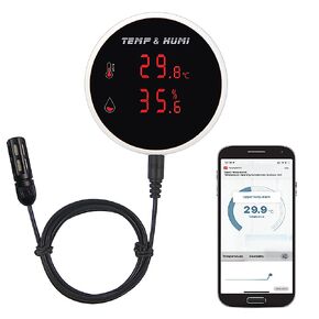 إنذار مستشعر درجة الحرارة والرطوبة واي فاي: مقياس حرارة رقمي للرطوبة مع مسبار وبطارية قابلة لإعادة الشحن، إنذار صفارة وتنبيهات التطبيق، مراقب رطوبة درجة الحرارة الذكي للحيوانات الأليفة في حاضنة الفريزر in Kuwait