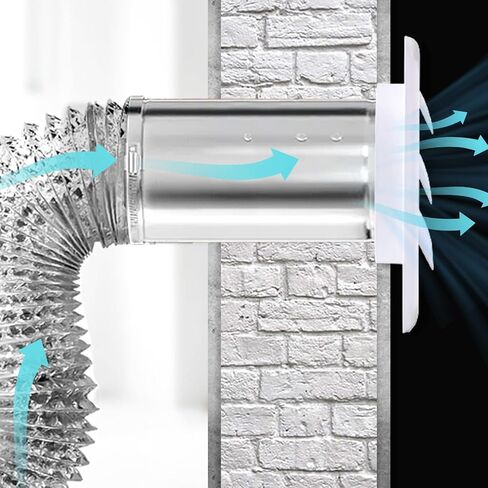 غطاء فتحة تهوية 4 انش و6 انش لمخرج الهواء الخارجي على الحائط مع 8 براغي لسهولة التركيب (بلاستيك، ابيض) in Kuwait