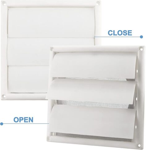 غطاء فتحة تهوية 4 انش و6 انش لمخرج الهواء الخارجي على الحائط مع 8 براغي لسهولة التركيب (بلاستيك، ابيض) in Kuwait