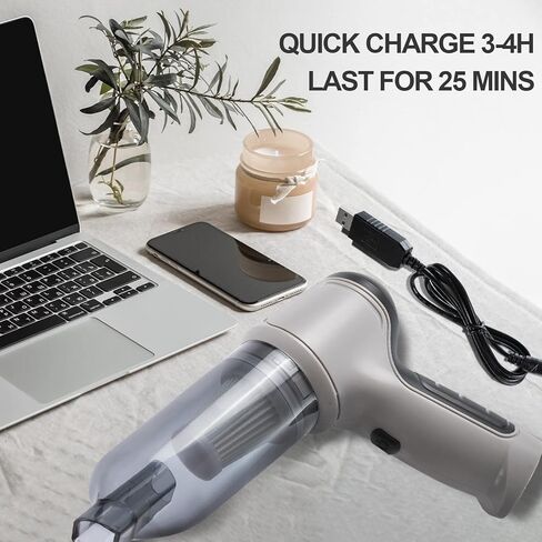 SJ_PAL Handheld Vacuum Cordless, Hand Vacuum Cleaner 9000PA Suction,Cordless Hand Vacuum, Car Vacuum Cordless, Dry/Wet Hand Held Vacuum Rechargeable,Portable Vacuum with 5 Brush Heads White in Kuwait