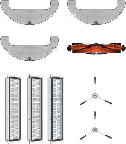 قطع غيار إكسسوارات بديلة من دريميتيك، مجموعة إكسسوارات متوافقة مع مكنسة روبوت دريميتيك D10 بلس، 1 فرشاة رئيسية، 2 فرشاة جانبية، 3 مرشحات، 3 قطع ممسحة in Kuwait