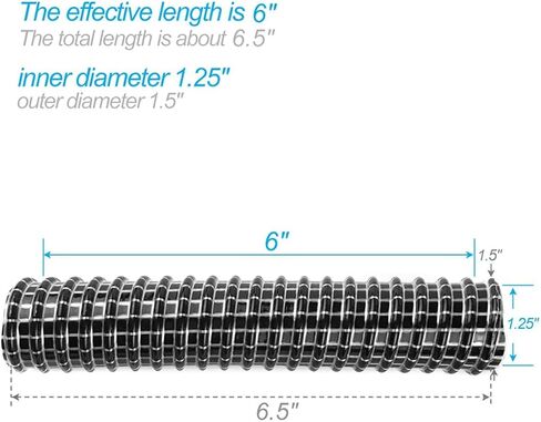 KTWT خرطوم فوهة سفلي بمحرك مقاس 6 بوصة × 1.25 بوصة معرف لصاروخ القرش HV300 HV302 HV321 مكنسة كهربائية سوداء (عبوتان) in Kuwait