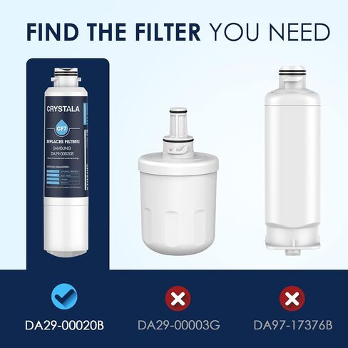 Crystala DA29-00020B Water Filter Replacement, NSF 42 Certified Compatible Samsung Filter DA29, HAF CIN EXP Water Filter, DA97-08006A Water Filter Samsung Water Filter Replacement (1 Pack) in Kuwait