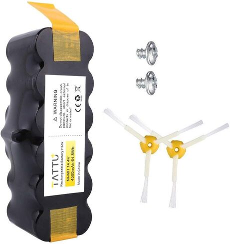 TATTU 4500mAh XLife بطارية بديلة ممتدة العمر لـ iRobot Roomba R3 500 600 700 800 900 Series 530 531 532 535 536 540 550 552 560 562 570 580 595 620 630 650 660 760 770 780 790 870 880 980 in Kuwait