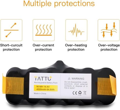 TATTU 4500mAh XLife بطارية بديلة ممتدة العمر لـ iRobot Roomba R3 500 600 700 800 900 Series 530 531 532 535 536 540 550 552 560 562 570 580 595 620 630 650 660 760 770 780 790 870 880 980 in Kuwait