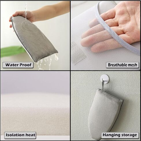 TUYRIEDSA Garment Steamer Ironing Glove,Waterproof Mini Ironing Board with Finger Loop Heat Resistant Small Ironing Board for Handheld Steamer and Ironing mesh pad Sticky Brush,Good Gifts for Wife Mom in Kuwait