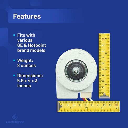 EvertechPRO ثلاجة المبخر مروحة المحرك لاستبدال GE WR60X10185 WR60X10154 WR60X10043 1170107 197D2039P007 in Saudi Arabia