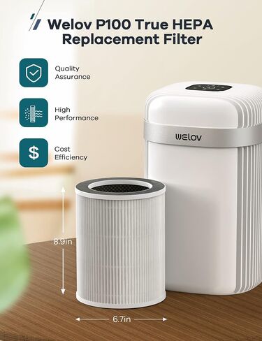 WELOV P100/P100 Pro Air Purifier Toxin Absorber Filter, 3-in-1 H13 True HEPA and High-Efficiency Activated Carbon Filter for Formaldehyde, Toxins, Wildfire Smoke, Kitchen Odors in Saudi Arabia