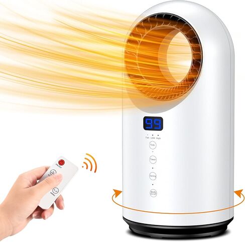 WAPEMORK Space Heater for Personal Use, Portable Indoor Electric Heaters, Small Bladeless Heater Fan with Adjustable Comfort Control Thermostat, Safe and Quiet for Bathroom Office Desk Baby Room in Saudi Arabia