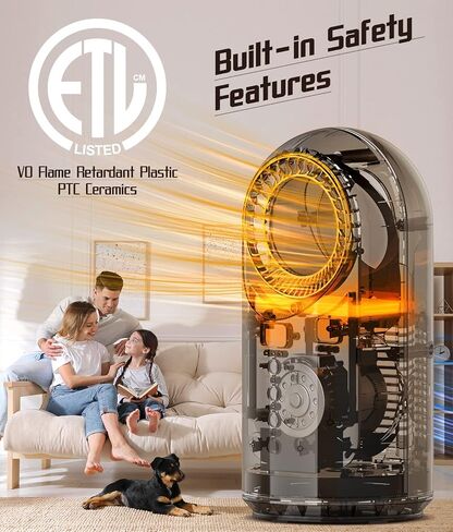 WAPEMORK Space Heater for Personal Use, Portable Indoor Electric Heaters, Small Bladeless Heater Fan with Adjustable Comfort Control Thermostat, Safe and Quiet for Bathroom Office Desk Baby Room in Saudi Arabia