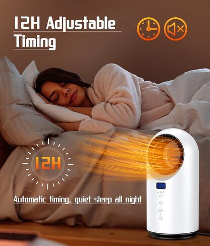 WAPEMORK Space Heater for Personal Use, Portable Indoor Electric Heaters, Small Bladeless Heater Fan with Adjustable Comfort Control Thermostat, Safe and Quiet for Bathroom Office Desk Baby Room in Saudi Arabia