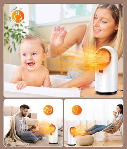 WAPEMORK Space Heater for Personal Use, Portable Indoor Electric Heaters, Small Bladeless Heater Fan with Adjustable Comfort Control Thermostat, Safe and Quiet for Bathroom Office Desk Baby Room in Saudi Arabia