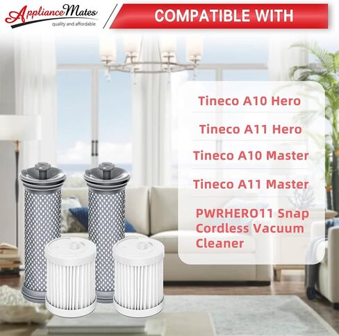 2 فلتر مسبق و2 فلتر هيبا بديل لفلتر تينيكو متوافق مع تينيكو A10/A11 هيرو، A10/A11 ماستر، بيور ون S11، PWRHERO11 سناب مكنسة كهربائية لاسلكية in Kuwait