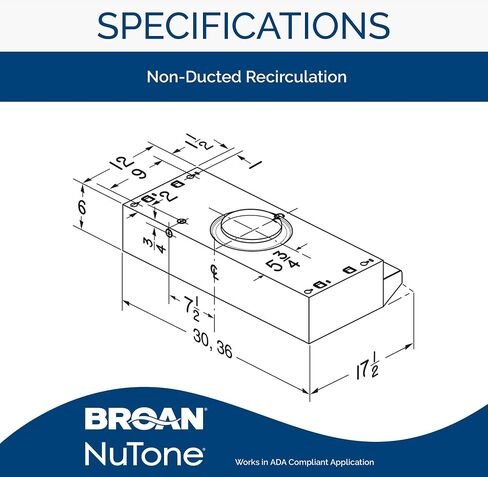 Broan-NuTone Economy 30-inch Under-Cabinet Easy Install Range Hood with 2-Speed Exhaust Fan and Light, 230 Max Blower CFM, White in Kuwait