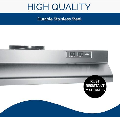 Broan-NuTone Economy 30-inch Under-Cabinet Easy Install Range Hood with 2-Speed Exhaust Fan and Light, 230 Max Blower CFM, White in Kuwait