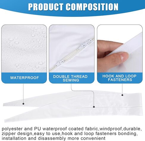 Geosar 2 Sets Window Seal for Portable Air Conditioner 158 Inch Air Exchange Guards Portable AC Window Kit Sealing AC with Zip and Adhesive Fastener for Casement Window Dryer Accessories, White in Saudi Arabia