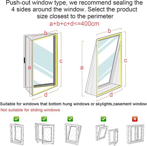 Geosar 2 Sets Window Seal for Portable Air Conditioner 158 Inch Air Exchange Guards Portable AC Window Kit Sealing AC with Zip and Adhesive Fastener for Casement Window Dryer Accessories, White in Saudi Arabia
