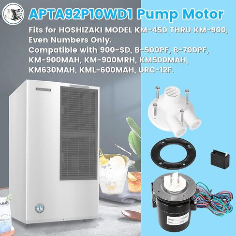 مجموعة محرك مضخة مياه APTA92P10WD1 تناسب ماكينة صنع الثلج هوشيزاكي تتضمن مكثف بديل لـ KM500MAH KM630MAH KM900MAH in Saudi Arabia