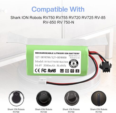 Powilling Upgraded 2 in 1 3.0Ah Replacement for Shark Ion Robot RVBAT850 RVBAT700 Battery 14.4V with 2Prong and 3Prong Compatible with RV700,R75,R85,RV720,RV725,RV750,RV850,UR1000SR,RV700_N Model in Saudi Arabia