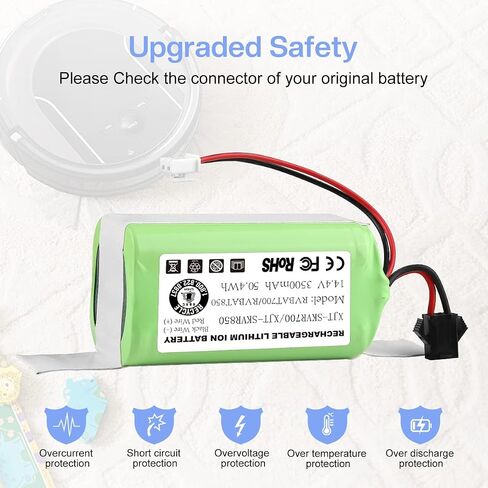 Powilling Upgraded 2 in 1 3.0Ah Replacement for Shark Ion Robot RVBAT850 RVBAT700 Battery 14.4V with 2Prong and 3Prong Compatible with RV700,R75,R85,RV720,RV725,RV750,RV850,UR1000SR,RV700_N Model in Saudi Arabia