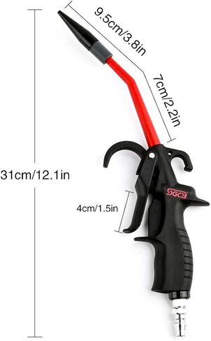 SGCB Pro Air Pressure Blow Gun Adjustable Air Flow High Power 230 Max PSI Air Nozzle Blow Gun Trigger Angle Ben Jet Nozzle Rubber Tip 1/4" Air Inlet Adapt To Air Compressor For Car Clean Care Detail in Saudi Arabia