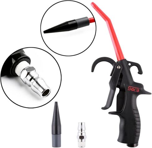 SGCB Pro Air Pressure Blow Gun Adjustable Air Flow High Power 230 Max PSI Air Nozzle Blow Gun Trigger Angle Ben Jet Nozzle Rubber Tip 1/4" Air Inlet Adapt To Air Compressor For Car Clean Care Detail in Saudi Arabia