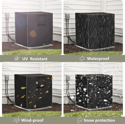 غطاء مكيف الهواء LSongSKY للوحدات الخارجية، غطاء مكيف هواء خارجي مقاوم للماء وشديد التحمل، يناسب حتى 36 × 36 × 39 بوصة، بيج ورمادي وأخضر in Kuwait