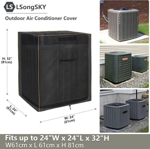 غطاء مكيف الهواء LSongSKY للوحدات الخارجية، غطاء مكيف هواء خارجي مقاوم للماء وشديد التحمل، يناسب حتى 36 × 36 × 39 بوصة، بيج ورمادي وأخضر in Kuwait