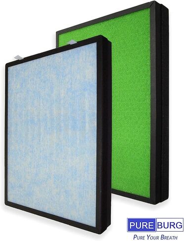 فلتر HEPA بديل من PUREBURG متوافق مع جهاز تنقية الهواء Hathaspace HSP002 Smart True 2.0، كربون منشط لترشيح 3 مراحل، عبوة من قطعتين in Saudi Arabia