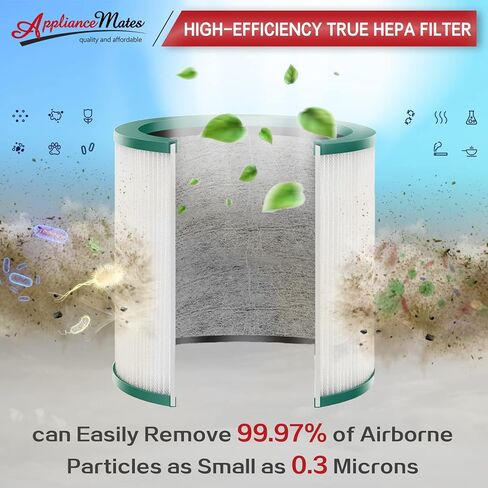 ابلاينس ماتس فلتر هيبا TP01 بديل لفلتر دايسون TP01 TP02 - متوافق مع منقي دايسون تاور بيور كول لينك TP01، TP02، TP03، AM11، BP01، قطعة بديلة # 968126-03 (عبوة من قطعتين) in Kuwait