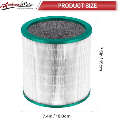 ابلاينس ماتس فلتر هيبا TP01 بديل لفلتر دايسون TP01 TP02 - متوافق مع منقي دايسون تاور بيور كول لينك TP01، TP02، TP03، AM11، BP01، قطعة بديلة # 968126-03 (عبوة من قطعتين) in Kuwait