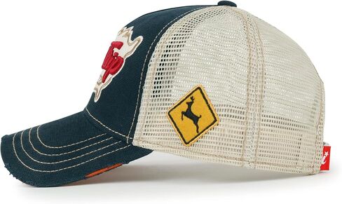 ililily Premium Road Trip Vintage Distressed Snapback Trucker Hat Baseball Cap in Kuwait