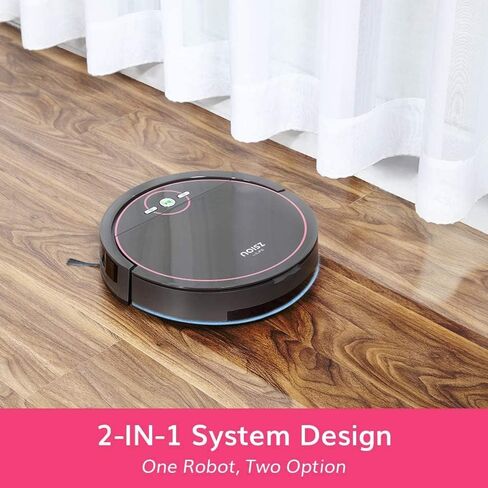 مكنسة كهربائية روبوت NOISZ من ILIFE S5، جدار كهربائي، منفذ شفط خالٍ من التشابك، هادئ، شحن ذاتي تلقائي مثالي للعناية بالحيوانات الأليفة، الأرضيات الصلبة والسجاد منخفض الوبر، أسود in Saudi Arabia