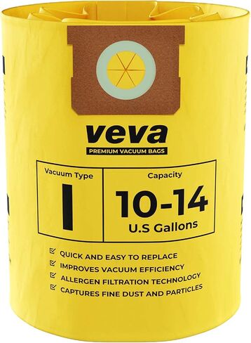 VEVA 10 Pack Premium Vacuum Filter Bags Type I 9067200 Work with Shop Vac 10-14 Gallon Vacuum, Part # SV Shopvac Shop-vac 90672 in Saudi Arabia