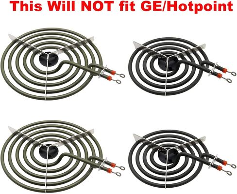 Siwdoy (Pack of 4) MP22YA Electric Range Burner Element Unit Set - 2 pcs MP15YA 6" and 2 pcs MP21YA 8" in Kuwait